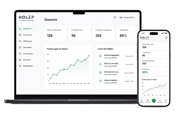 HOLEP Kundenportal auf Laptop und Smartphone